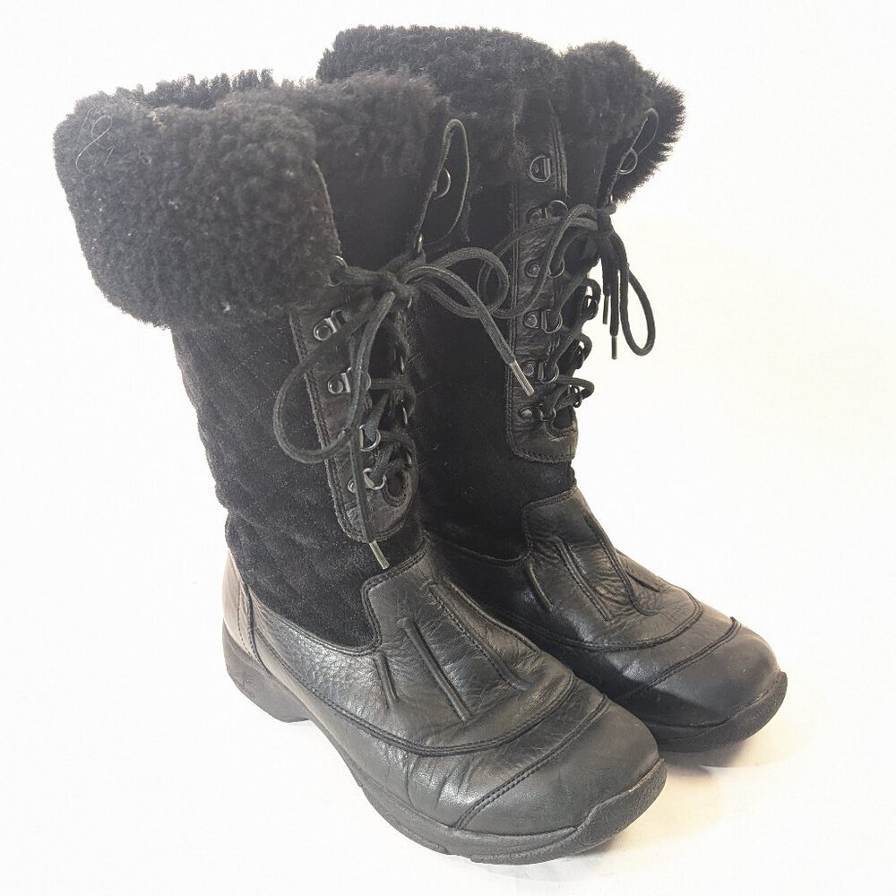 Dansko Tall Black Leather Waterproof and insulated Boots - Size 40